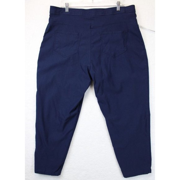 Laura Scott  Pull On Ankle Pants Women XXL  Straight Leg Stretch Comfort Blue - Picture 2 of 10